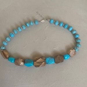 Chinese turquoise & jasper beads necklace